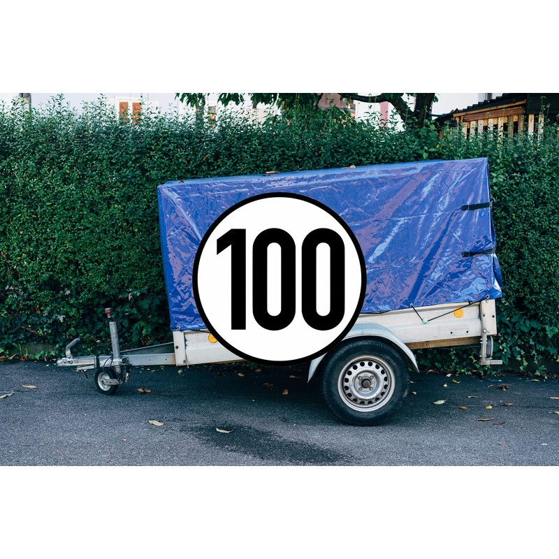 tradercat Car Sticker for Trailers, Motorhome, Truck, Bus 100 km/h,