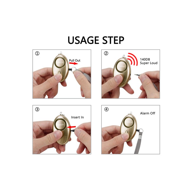Personal Alarm for Women 140DB Emergency Self-Defense Security Alarm Keychain