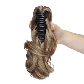 S-Noilite Voluminous Hair Extension Hairpiece, Straight Wavy Ponytail, Braid Claws on Ponytail