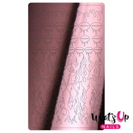 Whats Up Nails - Dripping Flames Chrome Nail Art Design Stickers (Rose Gold)