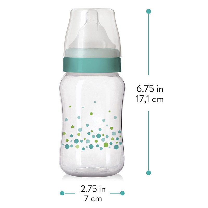 Evenflo Feeding Balance + Wide Neck Printed Bottles, 9oz 2pk,