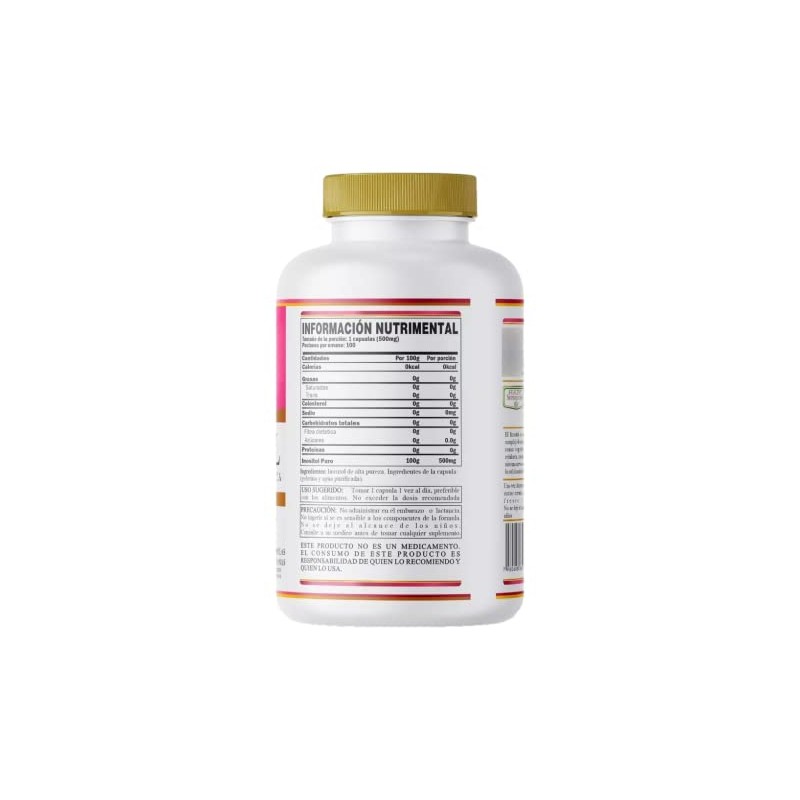 Inositol Puro 200 Cápsulas De 500mg Premium 200 Servicios