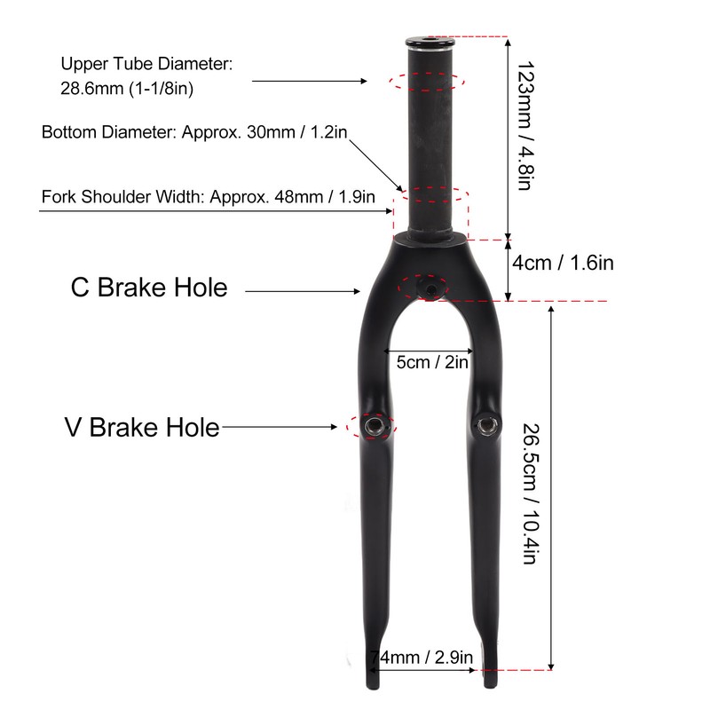 Carbon Fiber Front Fork Replacement Folding Bike Fork with Screws