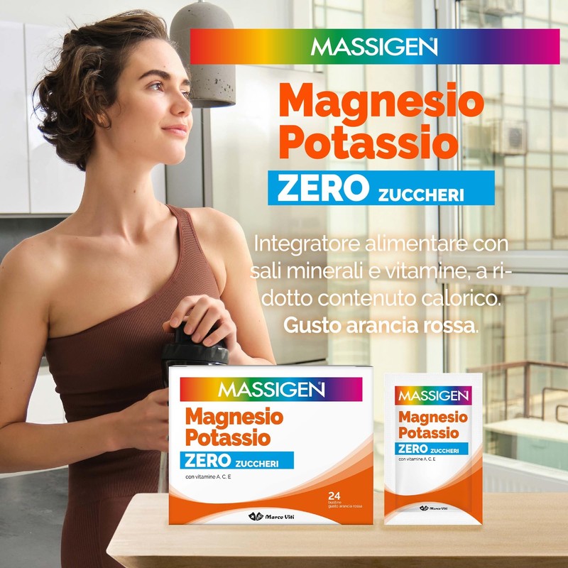Massigen - Magnesio e Potassio Zero Zuccheri, Due Confezioni da
