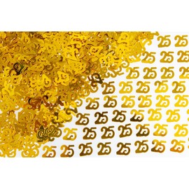 56g Gold 25th Birthday Confetti Foil Metallic Glitz Table Scatter Sprinkles Age Bday Party Decorations