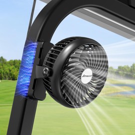 AMACOOL Magnetic Golf Cart Fan Compatible with EZGO Club Car Yamaha, 5000mAh Rechargeable Portable Fan with 3 Powerful Wind Speeds, 43HRS Running, Golf Cart Essential Accessories