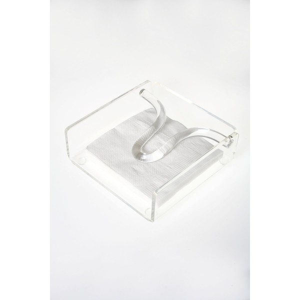 SERVILLETERO DE ACRILICO (TRANSPARENTE), SERVILLETAS, 15CM X 15CM X 5CM,