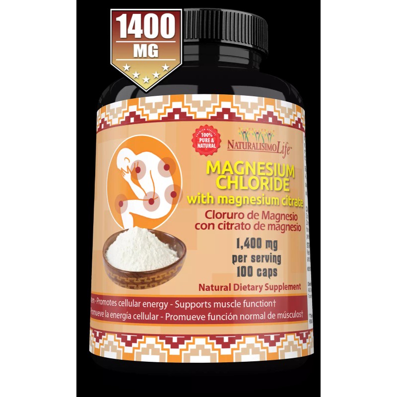 NaturalisimoLife Magnesium Chloride (Cloruro de Magnesio) High absorption 1,400 mg