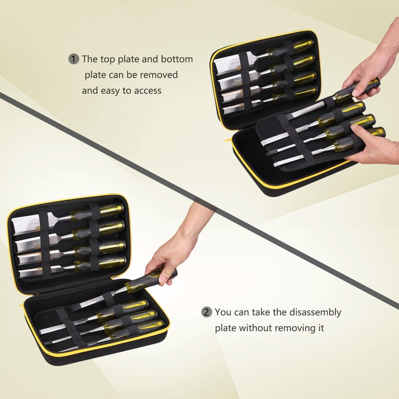 Tourmate Hard Storage Case for HURRICANE/MECHEER/WFOEJEJ/WORKPRO/Milwaukee Wood Chisel Set -