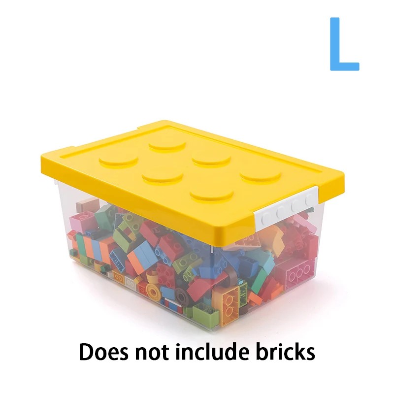 Building Blocks Storage Box for Kids - Transparent Stackable Organizer