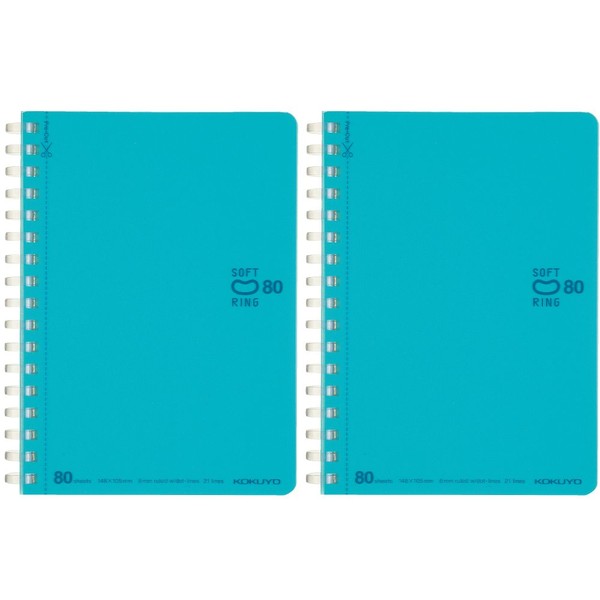 Kokuyo SV358BT-LBX2 Notebook, Soft Ring, Dotted B Ruled, A6, 80