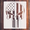 LYMSSESS Punisher Skull Flag for Painting on Wood 5" x