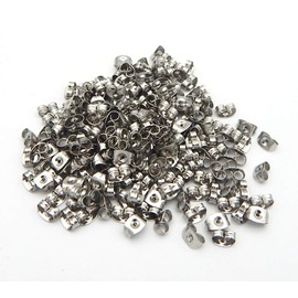 300 Pieces Stainless Steel Butterfly Earring Backs (Silver 6x4.5mm)