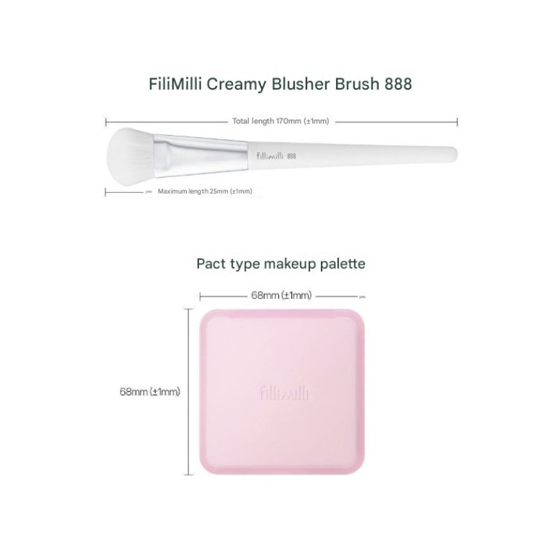 FILLIMILLI Watery Blusher Brush 887/Creamy Blusher Brush 888 With Make-up