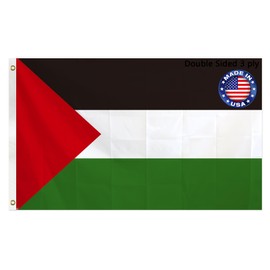 Double Sided Palestine Flag 3x5 FT Outdoor UV Fade Resistant 3Ply Palestine Flags Canvas Header with 2 Brass Grommets