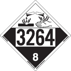 Labelmaster ZT4-3264 UN 3264 Corrosive Hazmat Placard, Tagboard (Pack of 25)