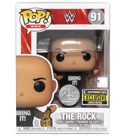 POP WWE The Rock with Championship Belt Pop! Vinyl Figure - Entertainment Earth Exclusive (Bundled with Compatible EcoTek Pop Box Protector Case), 3.75 inches