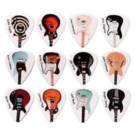 12 Guitar Plectrums featuring Famous Guitars - Harmony Picks