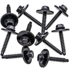 Rexka 10pcs M4.2x1.41x25 Multi-Purpose Bolt for GM Chevy 11547421 -Wheelhouse Liner Bumper Cover Floor Pan Splash Shield Air Deflector Rocker Molding Grille Headlamp Fender Liner