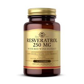 Solgar Resveratrol 250 mg with Red Wine Extract - 30 Softgels - Antioxidant Support - Non-GMO, Gluten Free, Dairy Free - 30 Servings