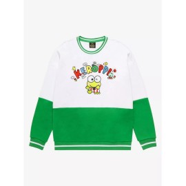 Sanrio Keroppi By Sanrio Box Lunch Colorful Kawaii Cute Embroidered Fleece Sweatshirt