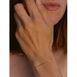 Modabilé women's yellow gold plated bracelet made of 925 sterling silver (15 - 22 cm long, 1.85 mm wide), silver bracelet curb chain 925 without pendant, gold bracelet with case, made in Europe, Gold-Plated Silver, Yellow