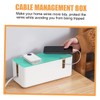 KOMBIUDA Cable Ties Organizer Box with Bamboo Lid Durable Charging