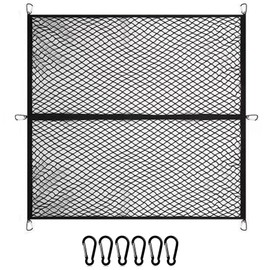 Cargo Net Suitable for Daily Light Loads of SUV Trucks,Mesh Organizer 4'x4' Stretches to 7'x7',Highly Elastic Truck Bed Net for Pickup Truck Bed