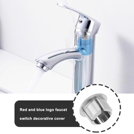 eMagTech Pack of 20 Tap Indicators Handle Signs for Hot Cold Water Red and Blue Labels Signs for Kitchen Taps Cover Signs for 6.7 mm Large Tap Holes (Silver)