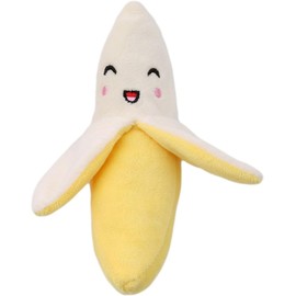 1Pc Yellow Squeeze Squeaker Puppy Dog Toys Plush Dog Chew Toys Dog Squeak Toys Squeak Toys Yellow YOG Toy(Banana)