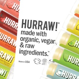 Hurraw! Lip Balms: Staff Favorites, 10 Balms Bundle Pack – Mint, Early Grey, Coffee Bean, Coconut, Black Cherry (Tinted), Chocolate Mint, Watermelon, Vanilla Bean, Sun (SPF15), Moon. Made in USA.