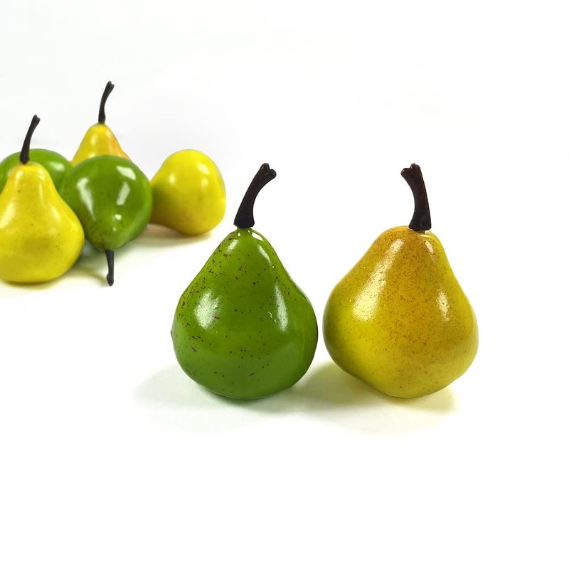 30pcs Artificial Mini Pears, Mini Artificial Yellow Pears Lifelike Green