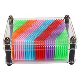 3D Pin Art Board, Handprint Sculpture Colourful Plasic Hand Print Model 3D Pin Handprint Facial Model Transparent Acrylic Clone Funny Prank Impression Art Sculpture for Children (S)