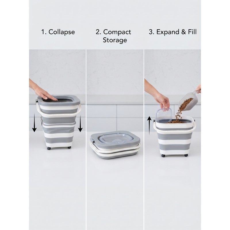Collapsible Airtight Pet Food Storage Container – 20L Large Capacity