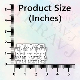 3Pcs If You See Me Talking to Myself We're Having A Team Meeting Funny Quotes Vinyl Stickers Durable for Laptops Water Bottles Phones Tumblers Notebooks Cars Mugs Size 3 x 1.9 Inch