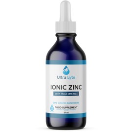 Ultra Lyte Ionic Zinc with Trace Minerals – 59ml Zinc Concentrate Food Supplement – Pure Non-GMO Vegan Friendly Formula – Supports Cognitive Performance, Muscle Growth, Immune System – Zero Calories