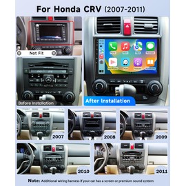 8Core 2+64G Car Stereo for Honda CRV 2007-2011 Wireless Carplay Android Auto,9 inch 1280 * 720P IPS Touch Screen Radio, Android/GPS/WiFi/32band DSP Audio/Bluetooth/SWC/Backup Camera