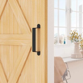 ZEKOO Barn Door Handle 8.9 Inch Heavy Duty Pull Handle for Sliding Barn Door Gate Cabinet Closet Garden Shed Black (2PCS)