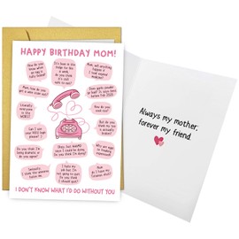 Nchigedy Funny Mom Birthday Card, Humorous Birthday Card for Mom, Happy Bday Cards from Son Daughter, I Don't Know What I'd Do Without You
