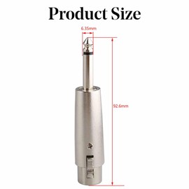 2PCS XLR to Female 6.35mm Jack Lead Plug Mono Cable Coupler Adapter 1/4Inch Male TRS Adapter Plug Gender Changer - XLR-F to 3 Pin Female Stereo Audio Microphone Converter Connector