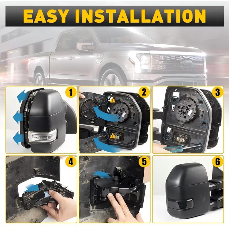 GearUp Sequential Dynamic Mirror Turn Signal Lights for Ford Explorer