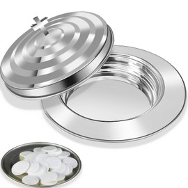 Upgraded Communion Tray and Cover Set for Churches,Bread Tray,Stainless Steel Communion Set Supplies (Silver-Bread Tray and Cover Set)