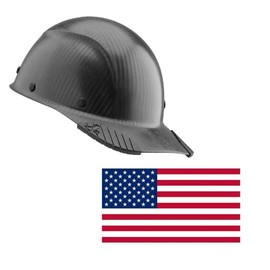 LIFT Safety DAX Actual Carbon Fiber Cap Style Hard Hat with American Flag Stickers Decals