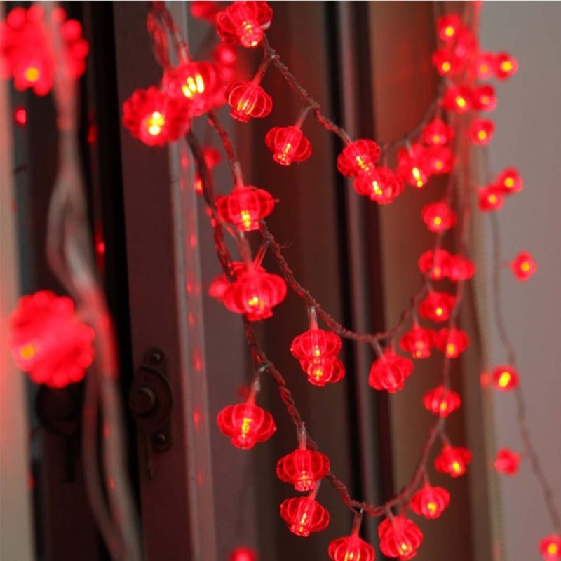 Amants01 USB 5V Red Lanterns String Lights 33ft/10M 80 LEDs