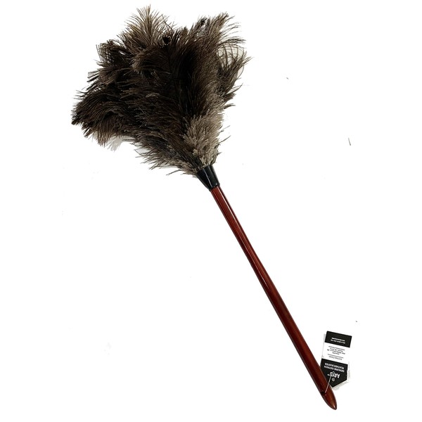 AAYU 28-29" Ostrich Feathers Duster 28 inches | Natural for Cleaning Supplies and Feather Moping Genuine w/Long Wooden Handle Eco-Friendly Easy to Use Reusable (70 cm)