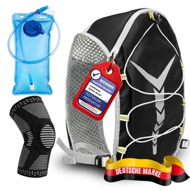 Running Vest for Men and Women with 1L Hydration Bladder - Lightweight, Reflective, Ergonomic - Hydration Backpack for Jogging, Trail Running, Marathon and Outdoor Sports