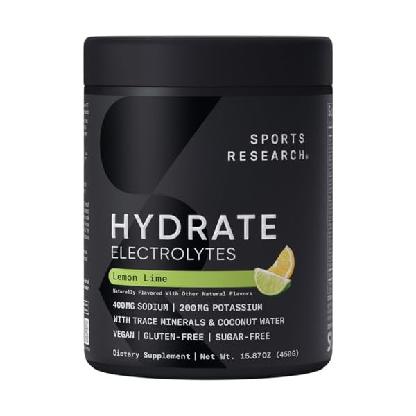 Sports Research® Hydrate Electrolytes Powder - Sugar-Free & Naturally Flavored