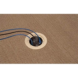 Arlington FLBR5420 Recessed Power and Data Round Floor Box (Light Almond)