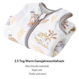 Chilsuessy Baby Sleeping Bag with Legs, 2.5 Tog All-Season Sleeping Bag for Infants, Children, Travel Bus, 70 cm, Baby Height 80–90 cm