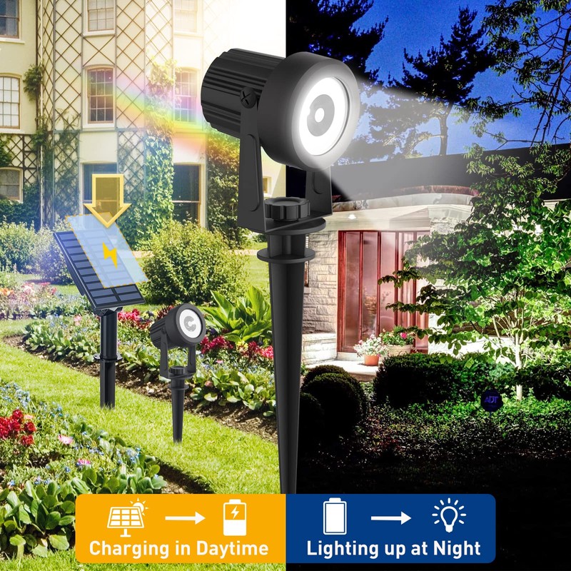 T-SUNUS Solar Garden Spot Lights, LED Solar Landscape Light Outdoor